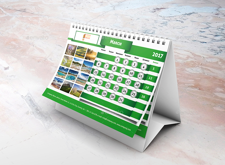 2017 Desktop Calendar Template by shockydesign GraphicRiver